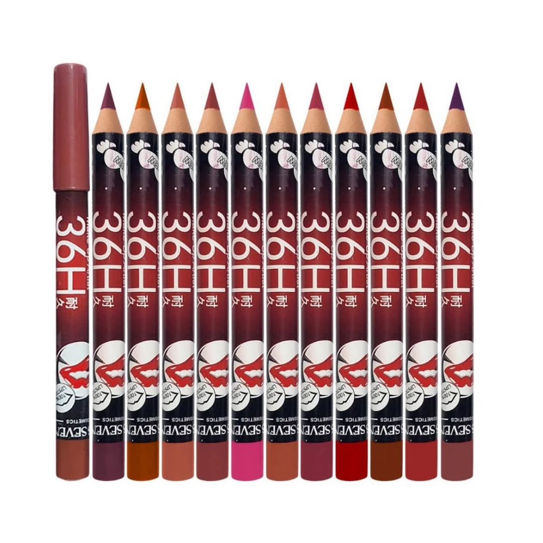 Jumbo Lip Liner, Smooth Texture Long Wear Lip Definition - 12 Pack