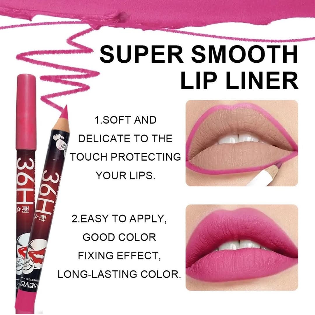 Jumbo Lip Liner, Smooth Texture Long Wear Lip Definition - 12 Pack