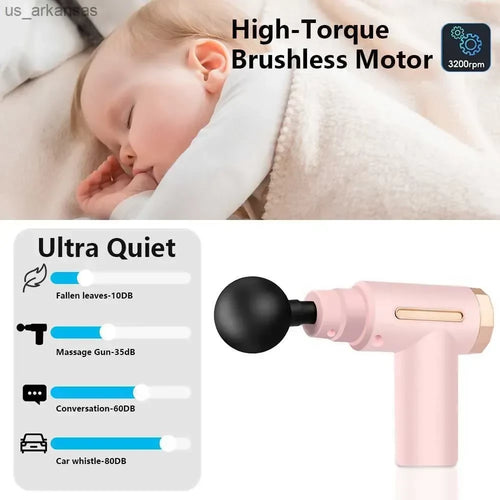 4-in-1 Deep Tissue Massage Gun, Adjustable Speed & Interchangeable Heads