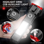 Multi-functional LED Flashlight ,torch ( Rechargeable ) with box (random Color)
