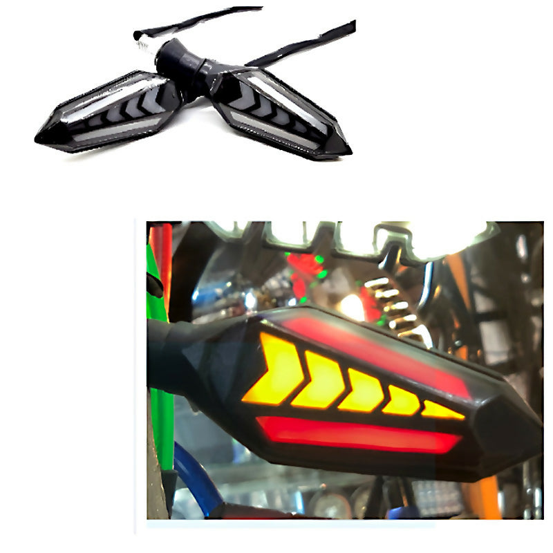 Universal 12V LED DRL Flowing Turn Signal Indicators – 2 Pcs Sequential Arrow Bike Indicators