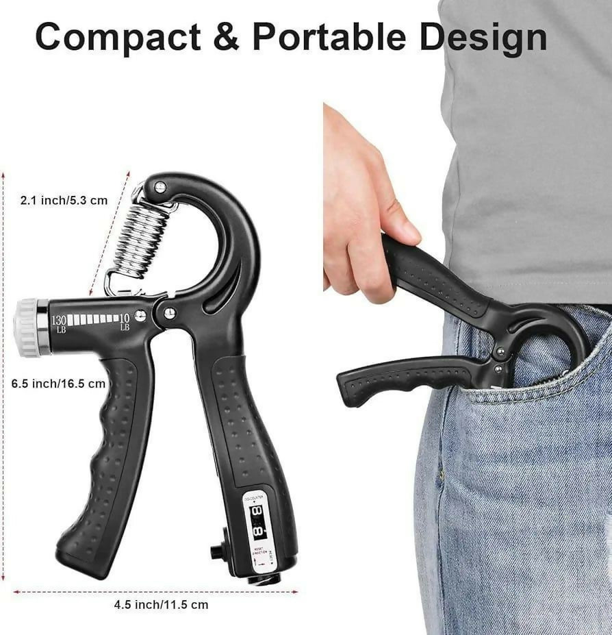 Hand Grip Strengthener Adjustable Resistance Wrist Strengthener Forearm Gripper Hand Workout Strength Trainer | With Counter (Random colour)