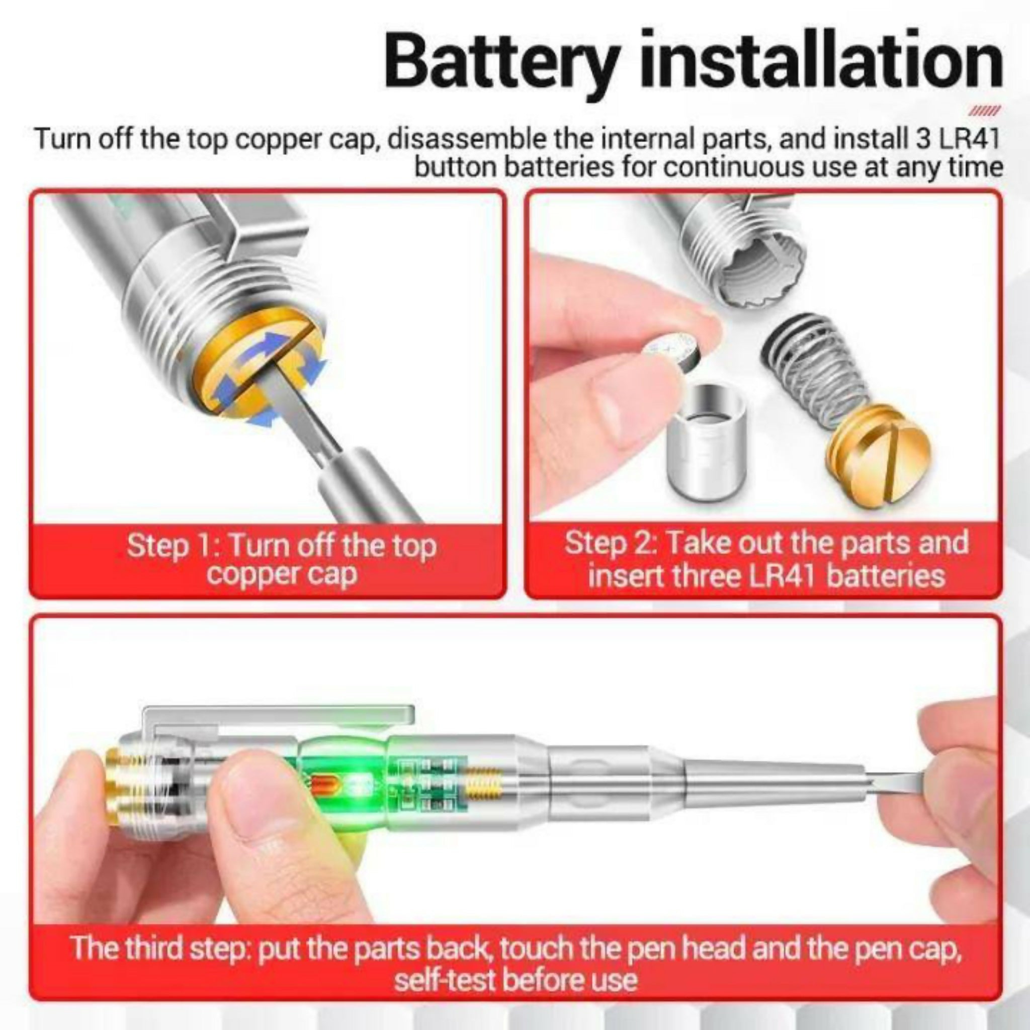 Smart Electric Voltage Tester Pen with Screwdriver | AC/DC Circuit Tester with LED Indicator