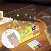 LED Writing Board with 7 Markers & Stand (20x20cm)