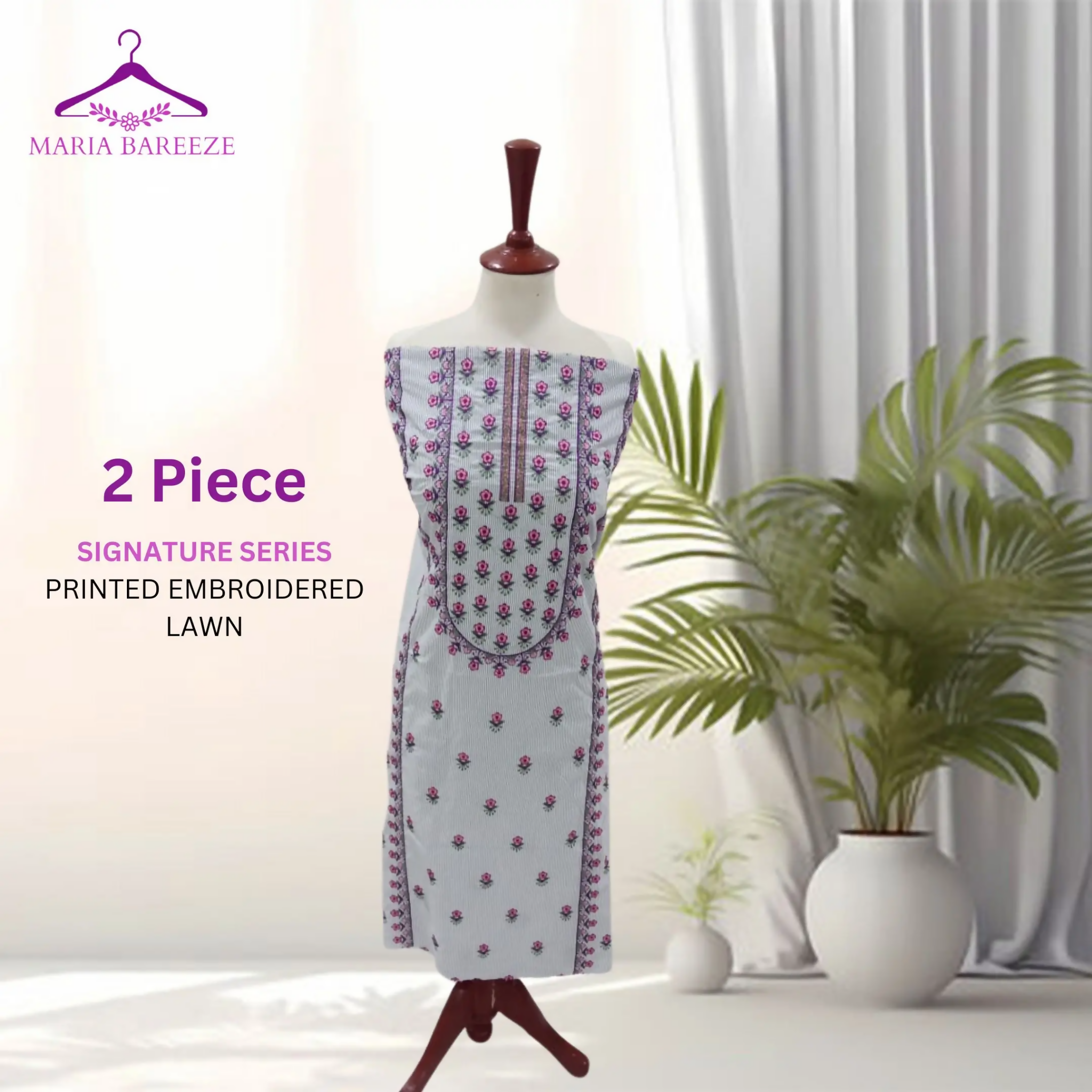 Unstitched Suit, Chic Signature Series Lawn Ensemble - 2 Pieces, for Women