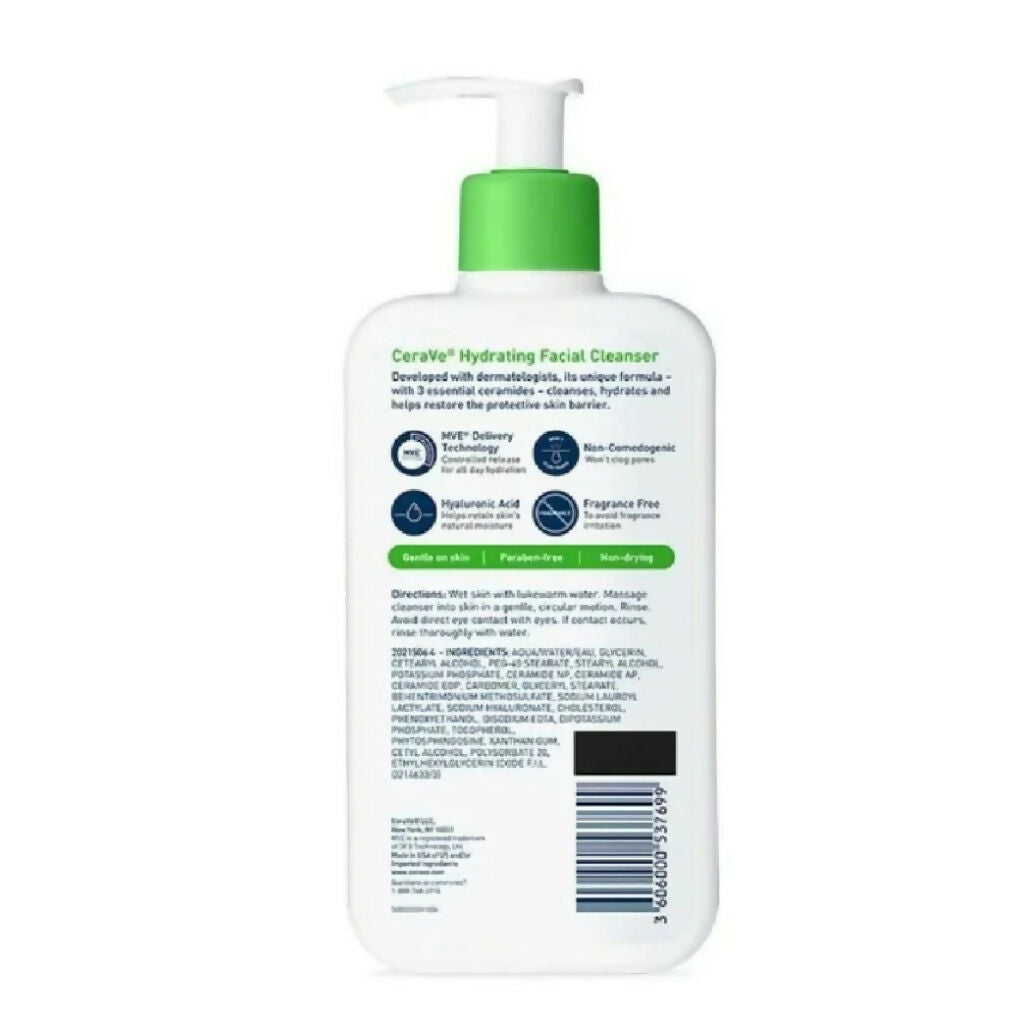 Cerave Hydrating Facial Cleanser, Hyaluronic Acid & Ceramides - 237ml