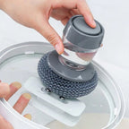 Kitchen Soap Dispensing Palm Brush Non Scratch Dish Scrubber