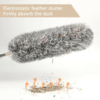 Grey Flexible Microfiber Duster – Bendable Long Reach Cleaning Brush for Home & Office