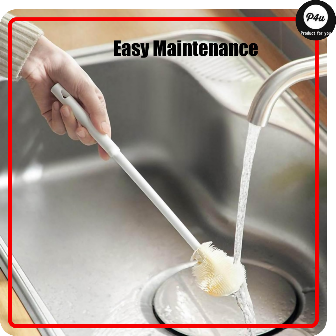 Silicone Bottle Cleaning Brush with Long Handle, for kitchen & household use