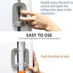 Child Safety Refrigerator Lock | Baby Proof Double Button Fridge Lock White & Grey