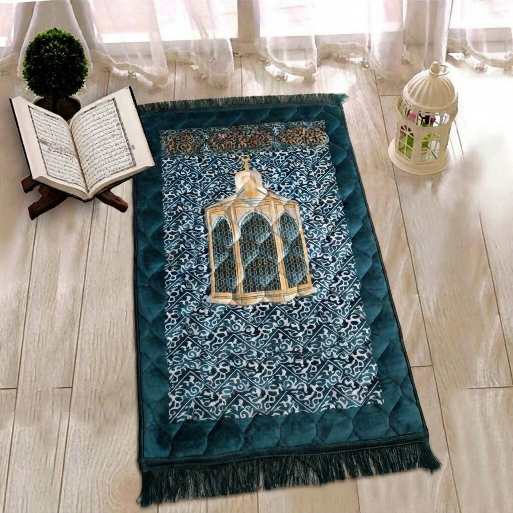 The Velvet Honeycomb Quilted Janamaz prayermat 75x120 cm Design - 5