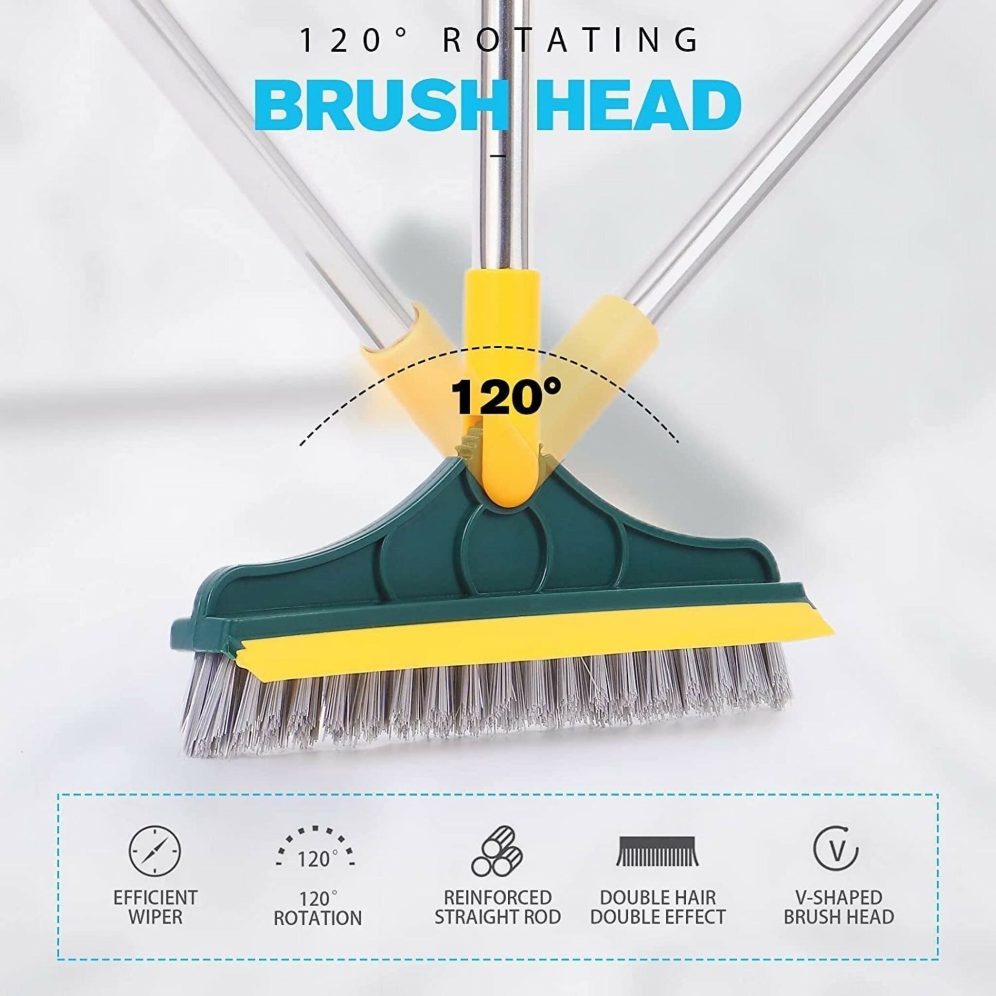 2 In 1 Floor Cleaning Brush Bathroom Tile Windows