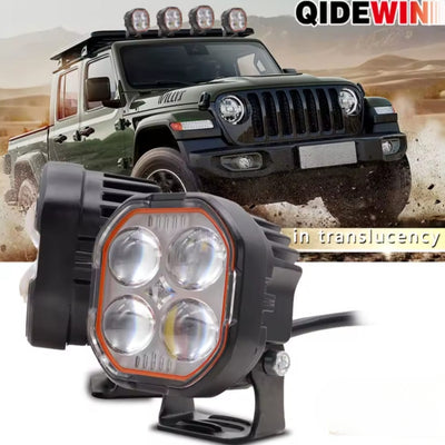 LED Cube Car Work Light Pack of 2 Four Leaf Crocodile Lens 12-24V