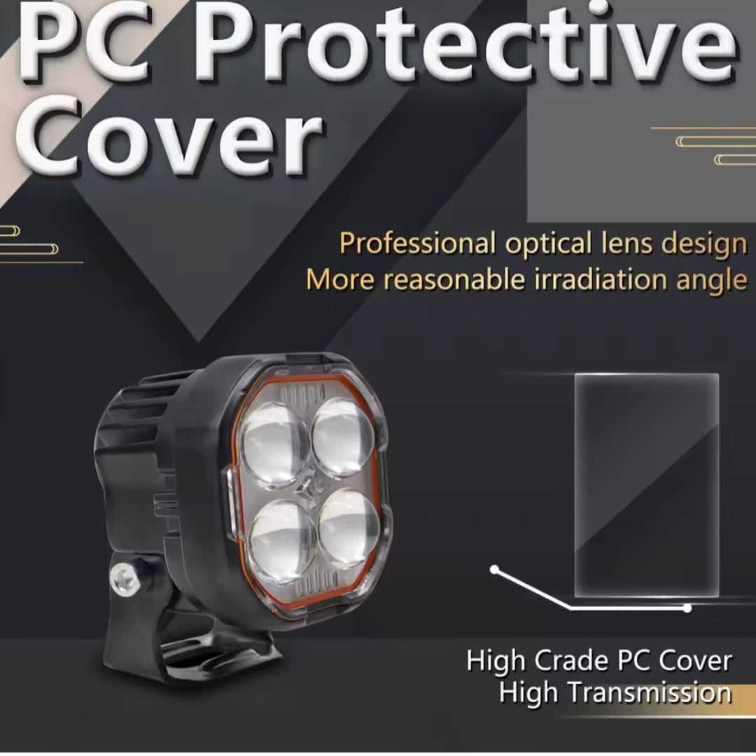 LED Cube Car Work Light Pack of 2 Four Leaf Crocodile Lens 12-24V