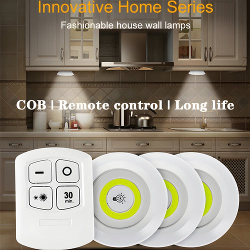 LED Remote Control Lights, Wireless Stick On Lights for Kitchen and Home - Set of 3