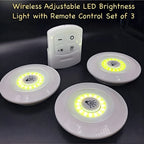 LED Remote Control Lights, Wireless Stick On Lights for Kitchen and Home - Set of 3