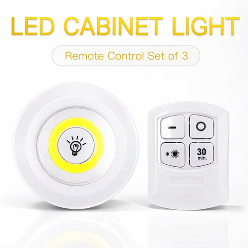 LED Lights, Puck Lights with Remote Control Stick On Cabinet