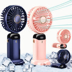LED battery display handheld fan