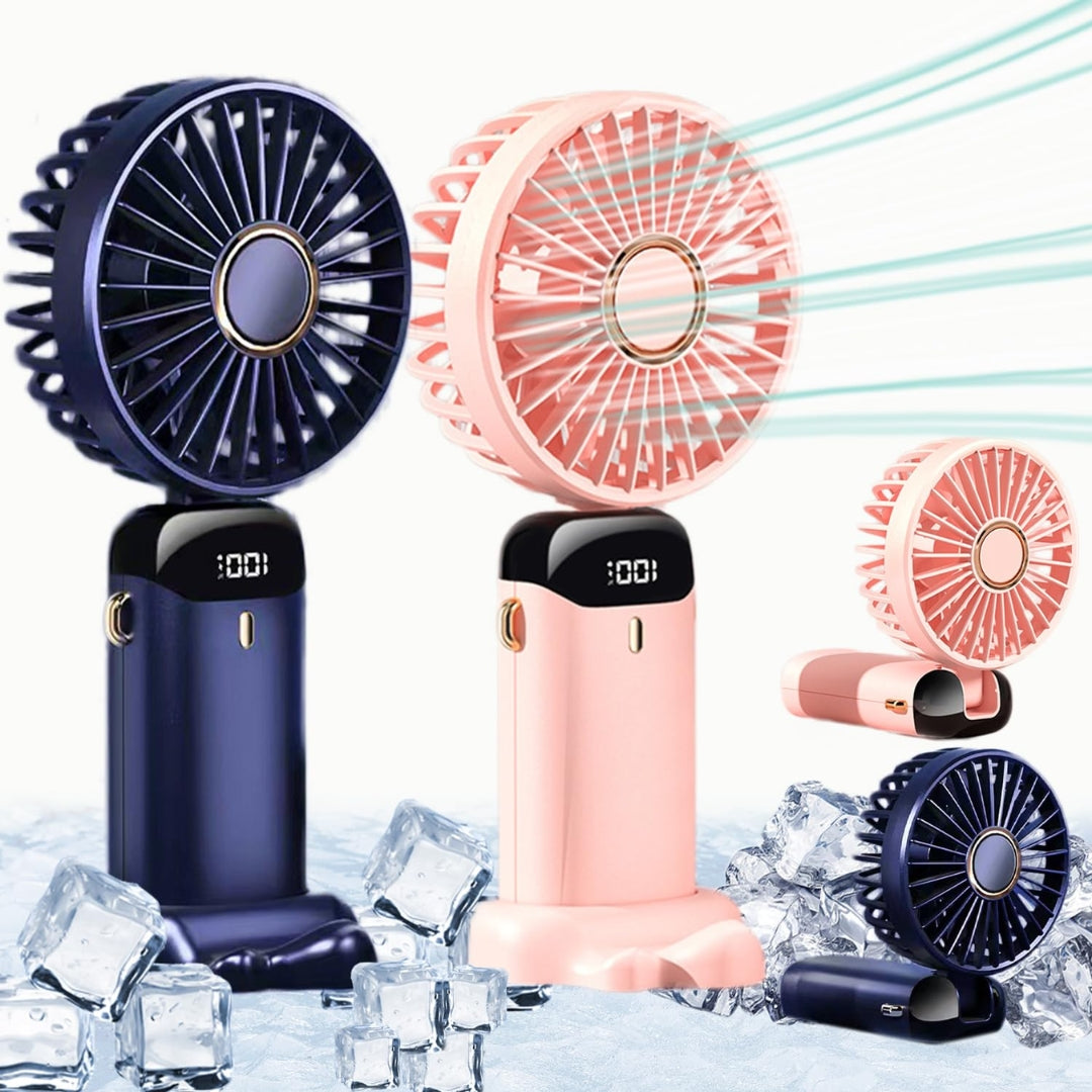 LED battery display handheld fan