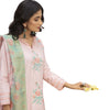 Suit, Refined Blush Pink Delicate Embroidery on Finest Self-Lawn Fabric