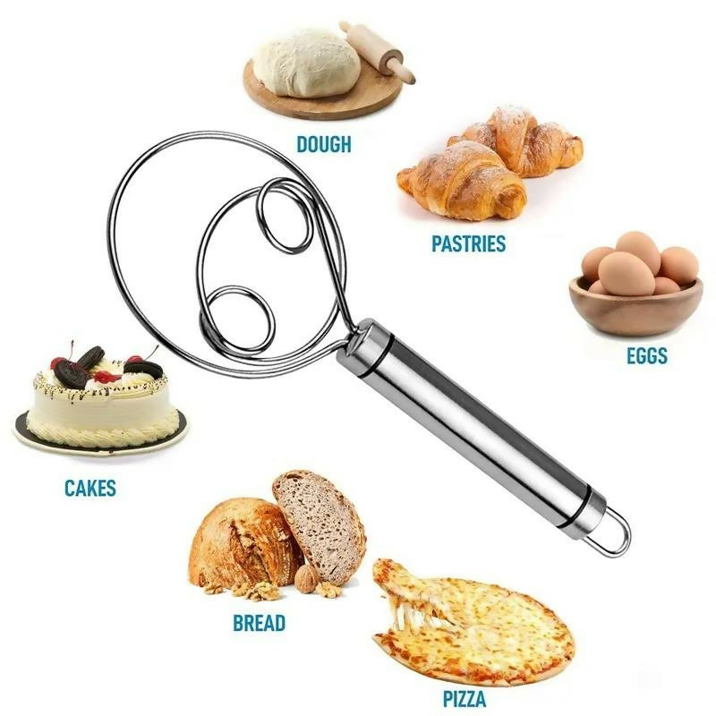 Manual Non Stick Steel Flour Cream Mixer Beater | Dough Whisk Mixer, Kitchen Baking Blender Tool .