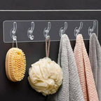 Heavy Duty Transparent Sticky Hooks Strip | Waterproof Self-Adhesive Wall Hooks