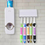 Automatic Plastic Toothpaste Dispenser with 05 Toothbrush Holder - Toothpaste Squeezer For Homes And Bathrooms
