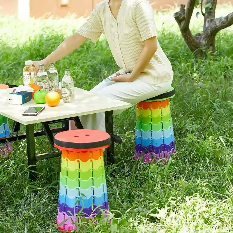 Portable Telescoping stool , Folding stool Light weight & Sturdy , Retractable Telescopic stool for Gardening , Comping , Travel , Fishing , Hiking And Bbq (Multi color )