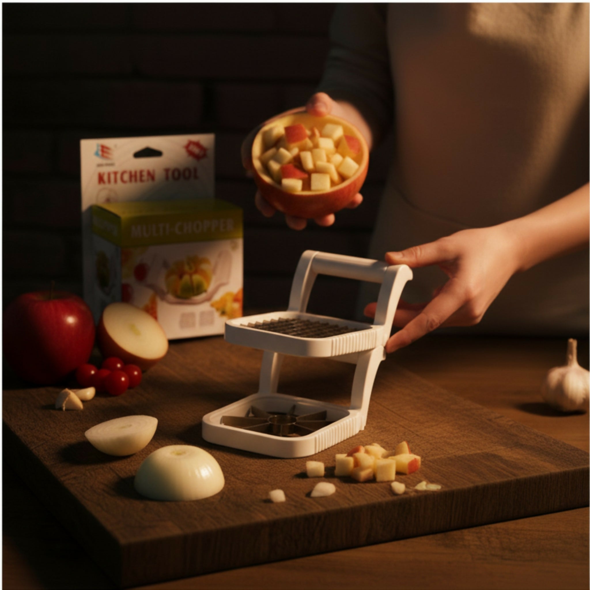 3-in-1 Multi Chopper Apple, Fruit & Potato Slicer – Heavy-Duty Stainless Steel Kitchen Cutter