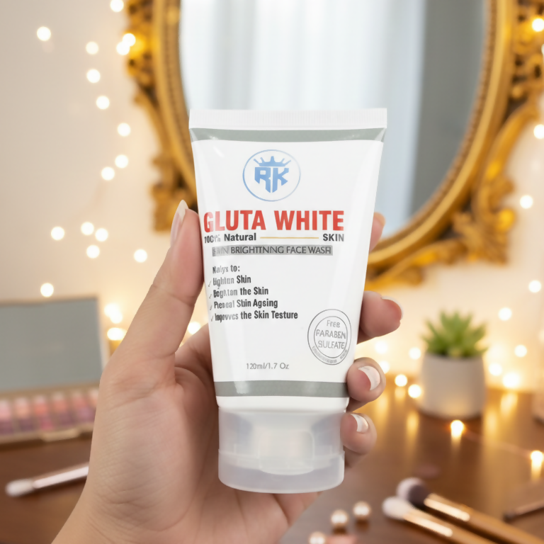 Gluta White 100% Natural Skin Brightening Face Wash – 120ml Gentle Cleanser for Radiant Skin