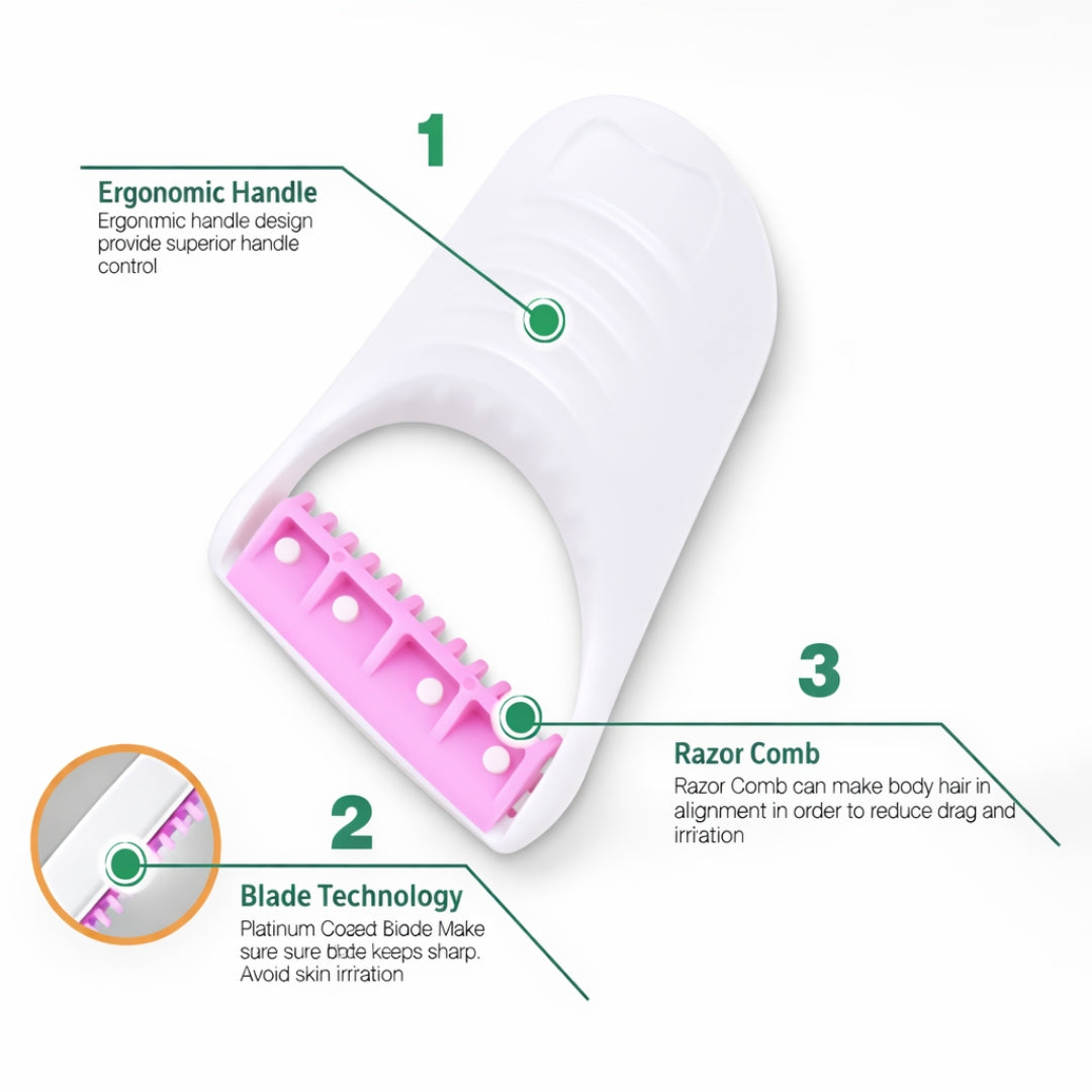 Ladies Shaving Razor, Smooth Hair Removal - Set 6 Pcs