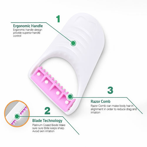 Ladies Shaving Razor, Smooth Hair Removal - Set 6 Pcs