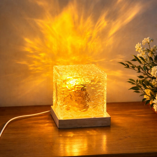 Lamp, Dynamic Water Ripple, 3 Color LED Crystal Table Light