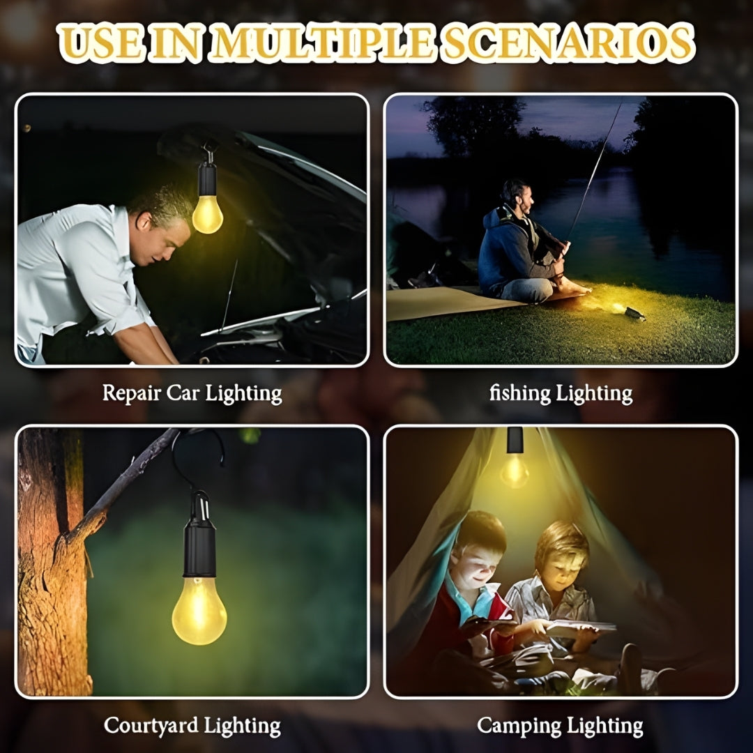 Lantern, Rechargeable LED Camping with Clip Hook, Type C Portable Emergency Light