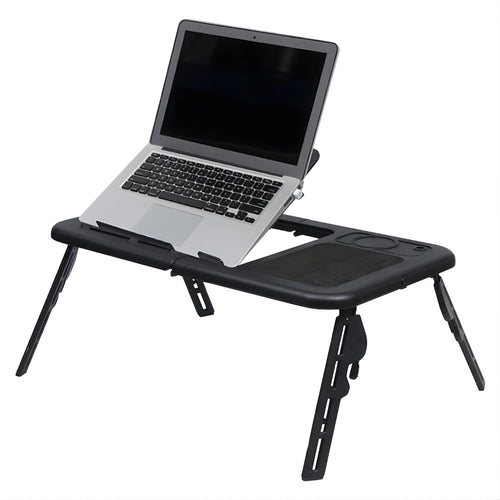 Laptop E Table Foldable, Multi Purpose Bed Desk with Cooling Fan