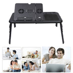 Laptop E Table Foldable, Multi Purpose Bed Desk with Cooling Fan