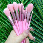 13 Pieces Soft Fluffy Makeup Brush Set – Cosmetics Brush Set – Makeup Brush Kit – Blush and Powder Brushes – Makeup Brushes for Foundation – Pink Color – Without Box