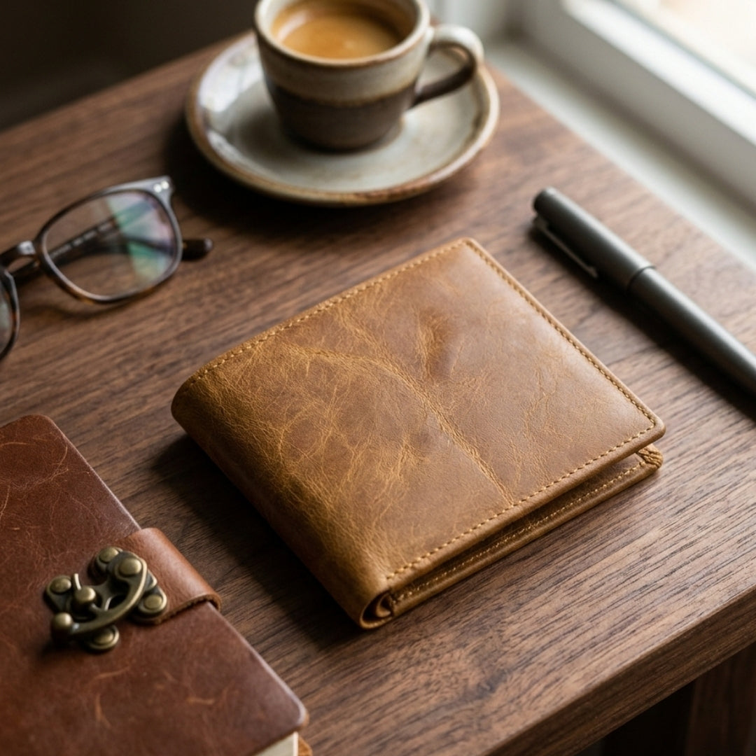 Leather Wallet with Multiple Card Slots for Men
