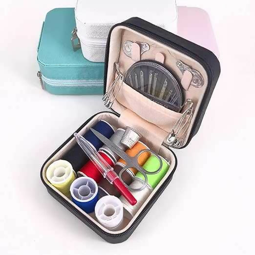 46-Piece Premium Sewing Kit – Travel-Ready Organizer in Elegant PU Leather Case