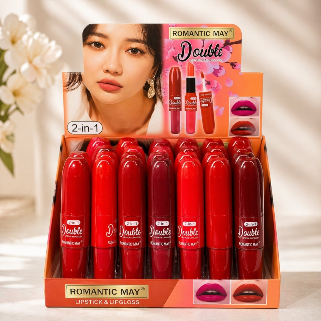 Lipgloss, Double End Lipstick Nude and Red Long Lasting