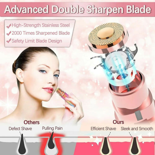 2 in 1 Electric Eyebrow Trimmer, Painless Hair Remover, for Women