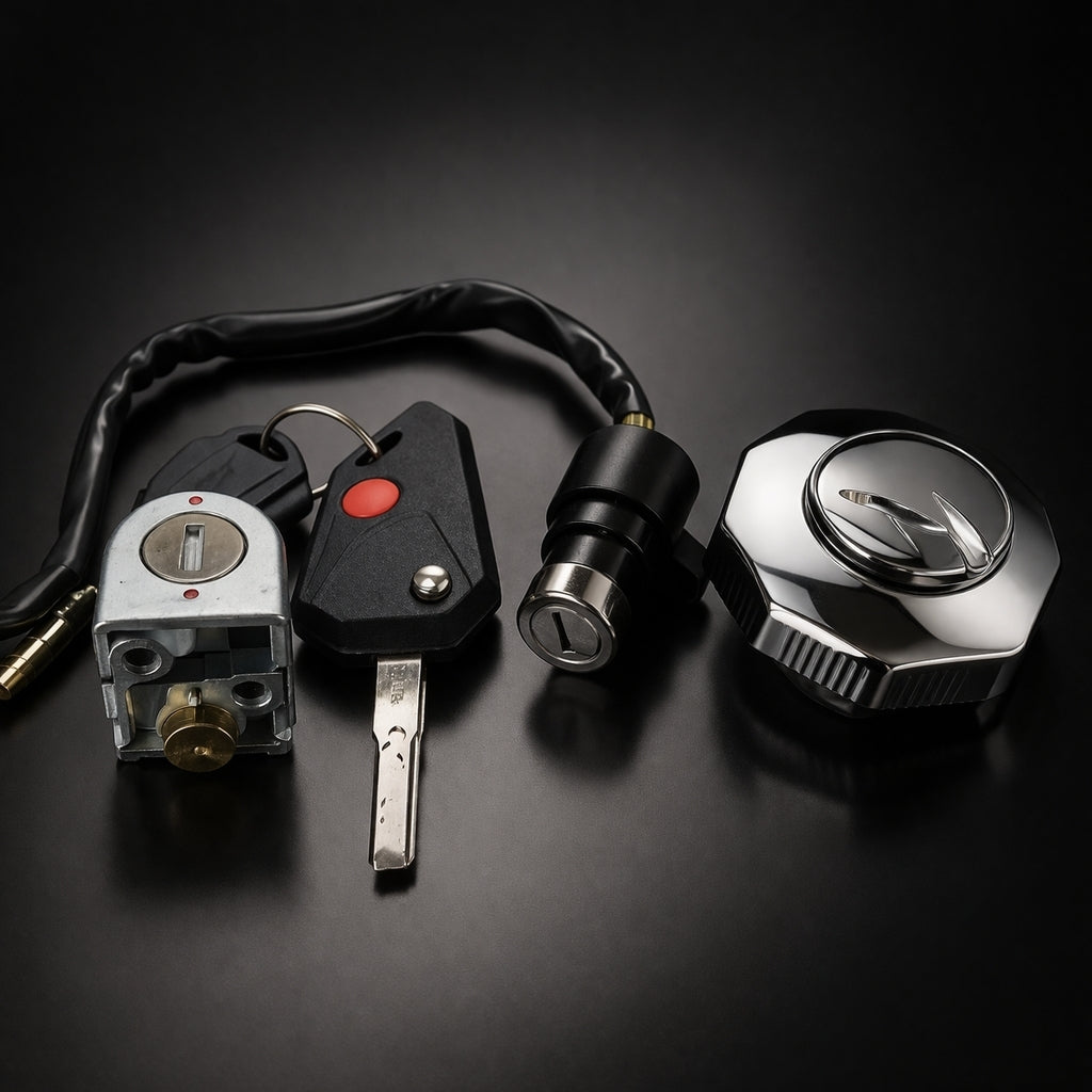 Lock Set, Motorcycle CD70 Ignition Seat Fuel Cap Key Set