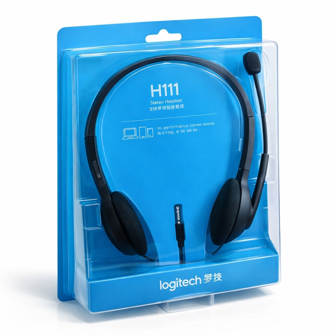 Logitech H111 Stereo Headset 3.5mm Multi Device Headphones with Mic