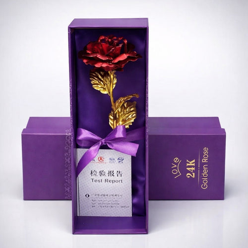 Luxury Artificial Gold Rose with Love Vase Romantic Gift for Special Occasions
