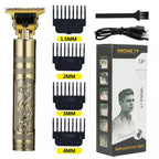 Metal Body T9 Trimmer VINTAGE T9 Dragon Style Metal Rechargeable Electric Hair Clipper Cutting Machine Professional Hair Barber Trimmer