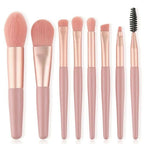 8pcs Travel Makeup Brush Kit Mini Cosmetic Brush for Face