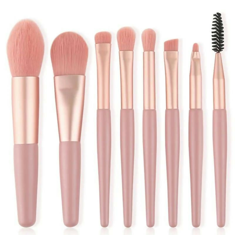 8pcs Travel Makeup Brush Kit Mini Cosmetic Brush for Face