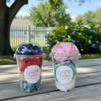4Pc Colorful Satin Scrunchie Set in Clear Dome Cups – Soft Hair Ties, Random Colors