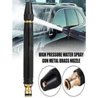Stainless Steel High Pressure Water Spray Nozzle – Durable Black Washer Nozzle for Car, Bike, Garden & Home Cleaning