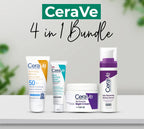 CeraVe Complete Skincare Combo Kit – Sunscreen SPF 50, Acne Cleanser, Retinol Serum & Night Cream